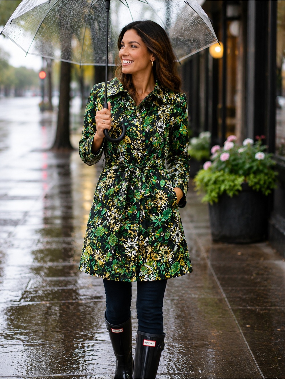 INC Amara Blooms Floral Trench Coat